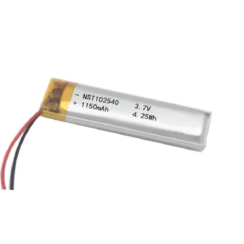 102540 1150mAh 3 7 V Перезаряжаемые литий полимерные батареи для Светодиодный ламп