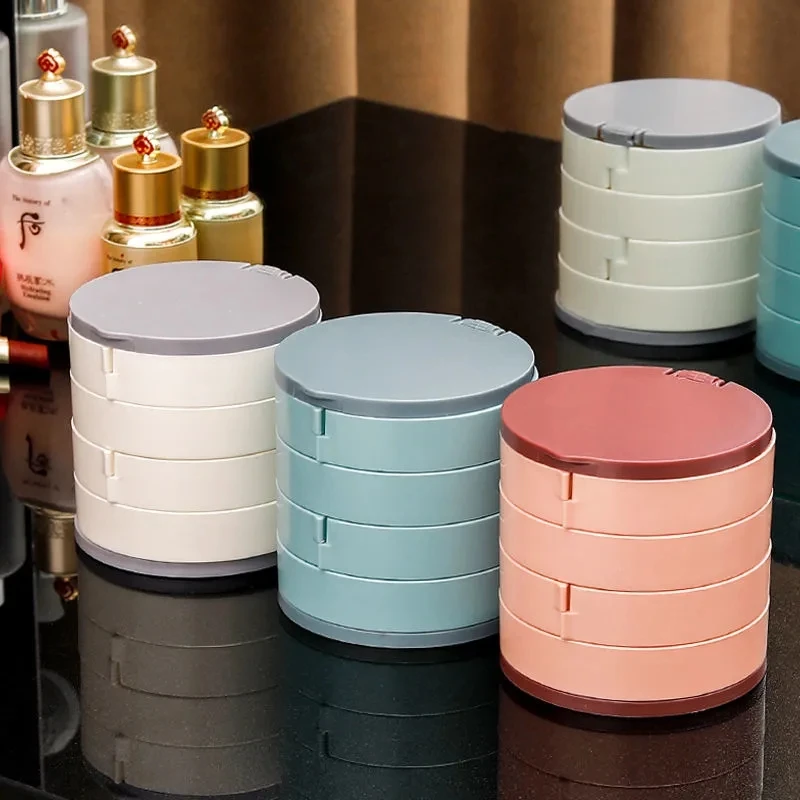 Jewellery Organiser Box Jewellery Storage Case Earring Rings Necklace Large Space Multi-layer Spin Jewellery Cases Holder Women