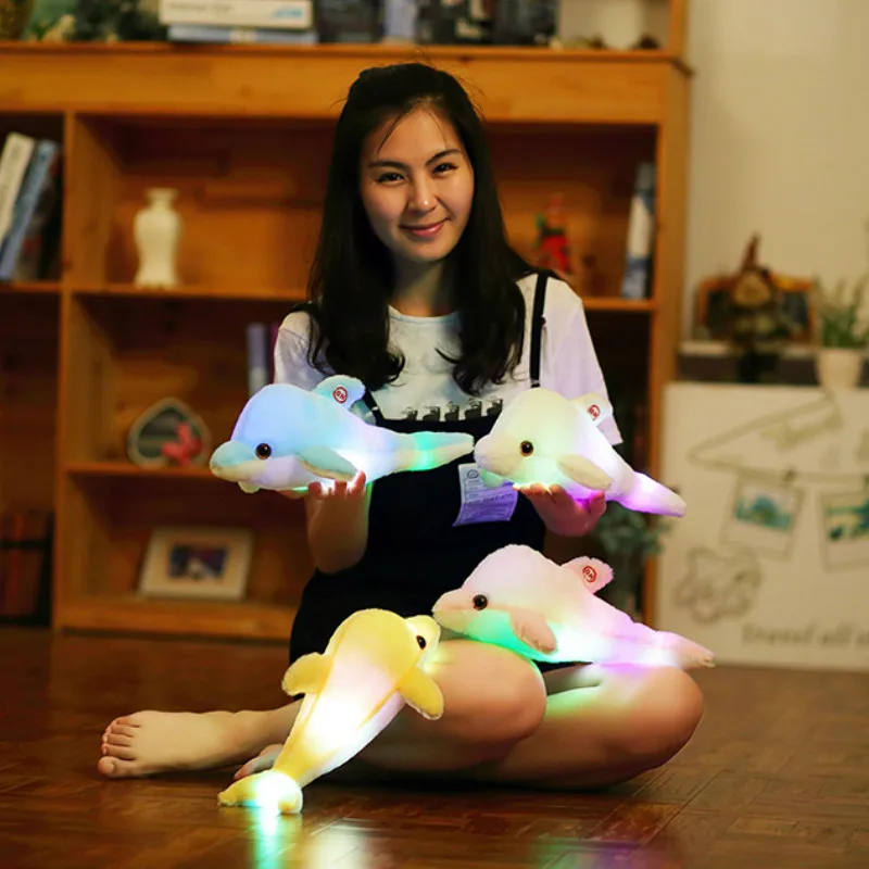 

34CM Creative Toy Luminous Pillow Soft Stuffed Plush Glowing Colorful Stars Cushion Led Light Toys Gift For Kids Children Girls