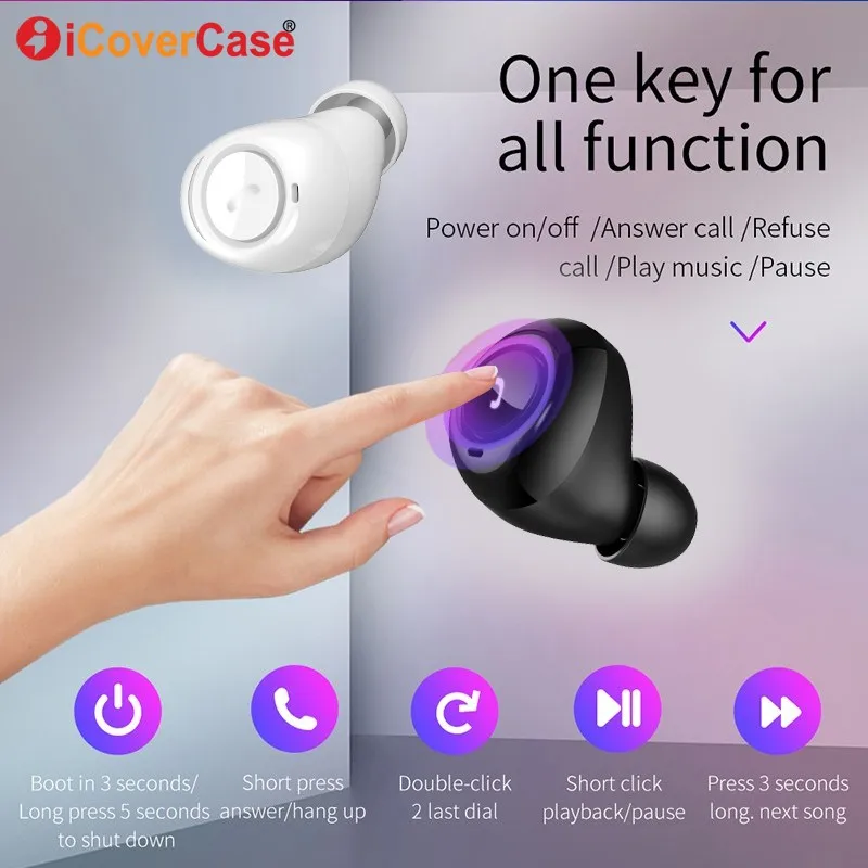 Bluetooth наушники Twins с зарядным устройством беспроводные микрофоном для Samsung Galaxy A10