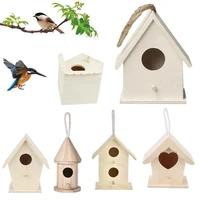 Types Bird Wooden House Mini Creative Wall-mounted Hanging Nest Gardening Decoration Birds Wood Home Case Pet Supplies