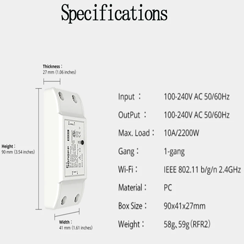 

10PS Sonoff Wifi Switch Smart Switch Sonoff Dual Sonoff Basic R2 Wireless Remote Control Alexa Google Home Voice Control Ewelink