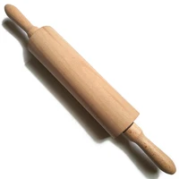 wooden rolling pin with handles 17 52024cm classic smooth dough scraper kitchen utensil for pie crust cookie ki