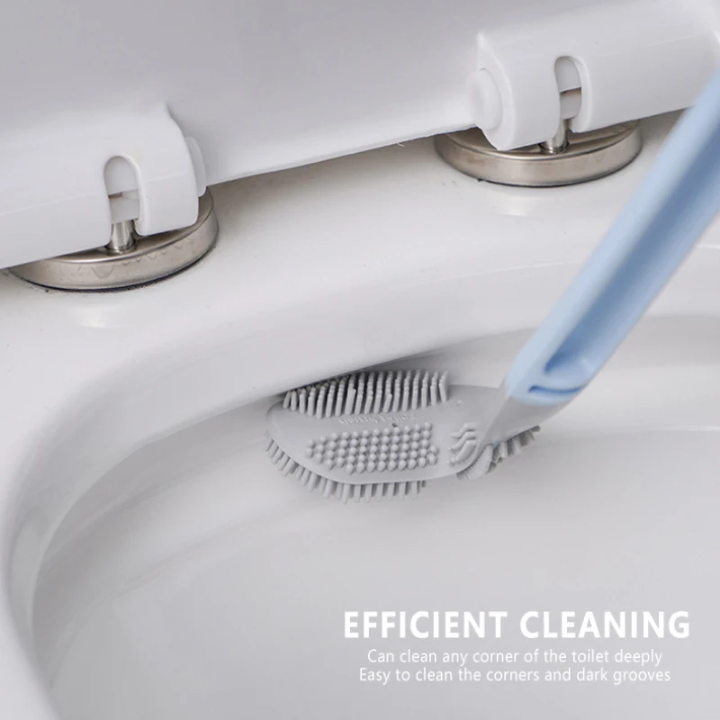 

Long Handle Toilet Cleaning Brush PP+TPR Toilet Brushes For Bathroom Toilet Cleaning Brush Bendable Silicone Brush Head