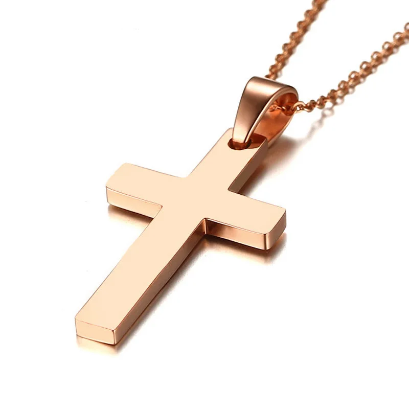 ZORCVENS классическое мужское ожерелье с крестом цвета розового золота из