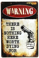 warning there is nothing here metal sign wall decor garage shop bar living room wall art poster m0006