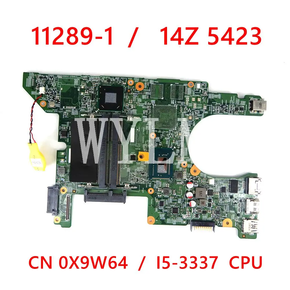 

11289-1 CN-0X9W64 X9W64 I5-3337 CPU Mainboard For Dell 14Z 5423 Laptop Motherboard 100% tested working