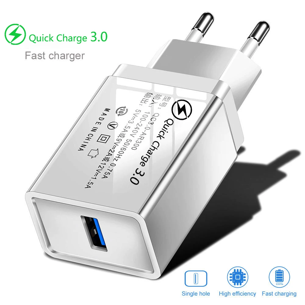 euus adapter quick charge 3 0 usb charger for iphone11 samsung huawei fast charging mobile phone accessories type c charger free global shipping