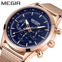megir new fashion quartz waterproof business sports mens watch trend multifunctional luminous watches male relogio masculino