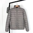 Пуховик мужской зимний из матовой ткани, ультралегкий легкий пуховик, ветровка с перьями, портативное теплое пальто