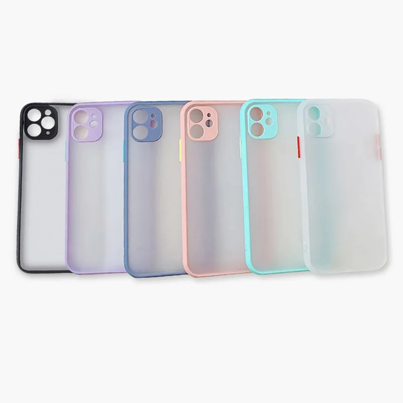 

PLUVIOP Phone Case For iphone 12 7 8 11 plus mini x xs xr pro max Camera Lens Protection matte transparent soft TPU candy cover