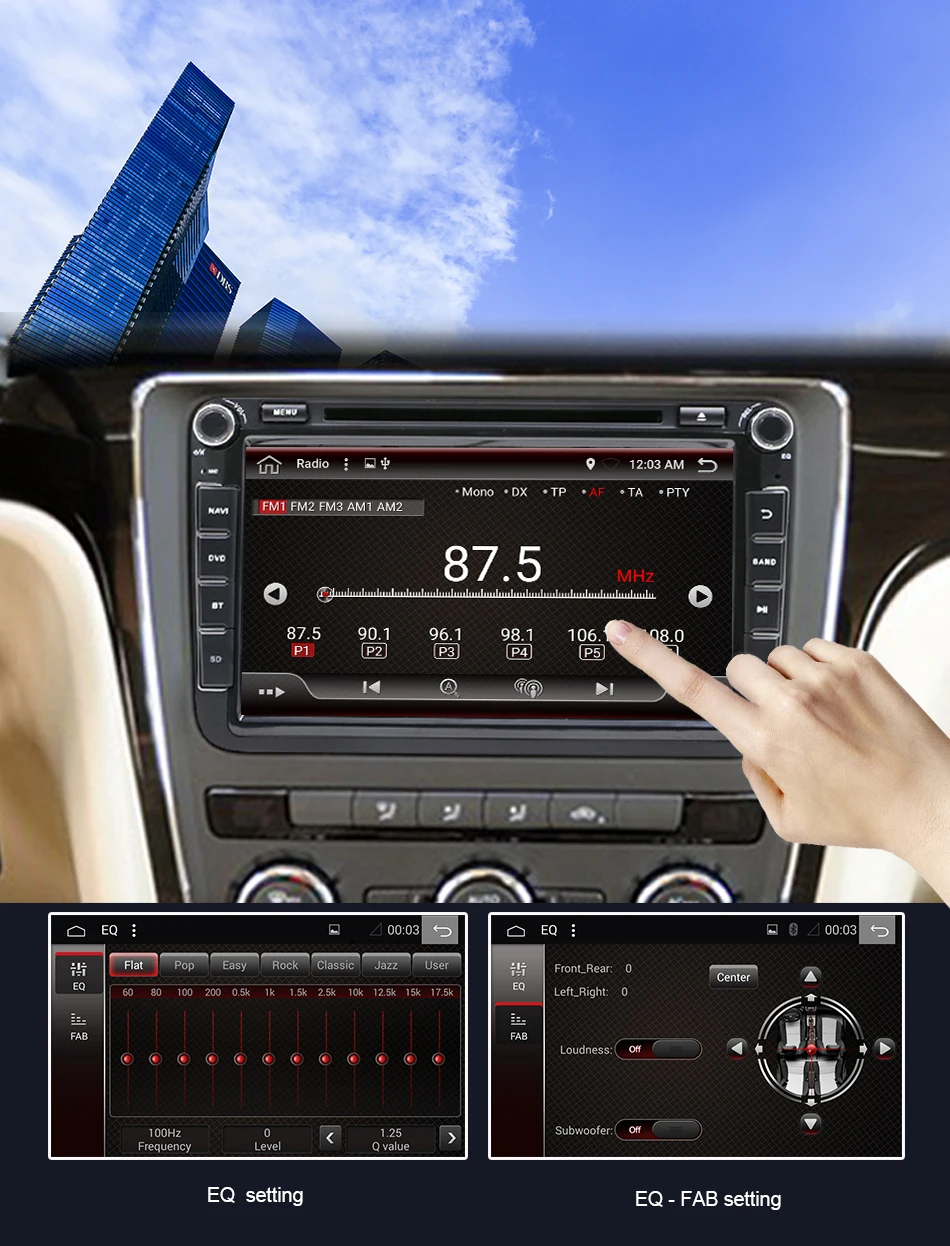 Eunavi 8 ''2 din Android 9 Автомобильный dvd Радио для VW Volkswagen Polo Jetta passat b6 b7 cc fabia skoda Touran golf 6 Tiguan gps Navi
