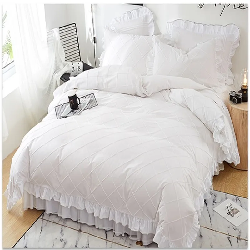 Бесплатная доставка партиями по 4 шт. Чистый хлопок постельное белье с оборками в