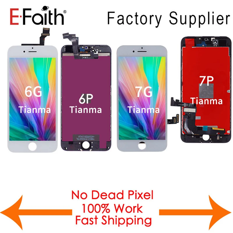 Tianma качество 10 шт./лот для iPhone 6 6plus 7G 7 Plus ЖК-дисплей без битых пикселей тест дигитайзер замена DHL