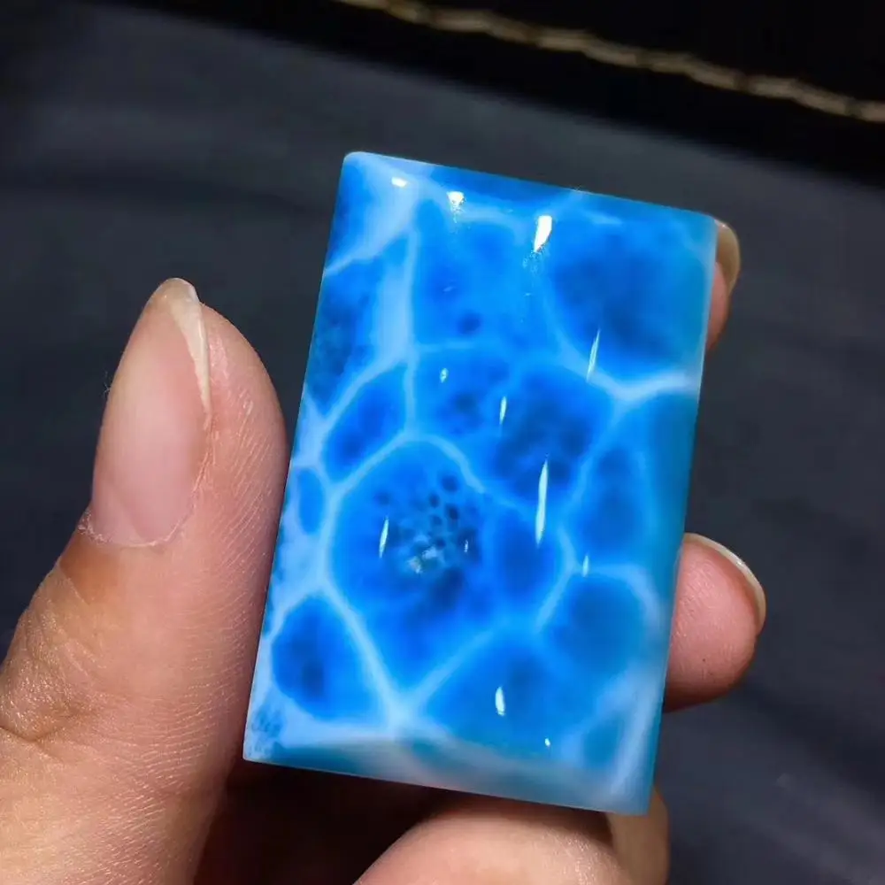 Топ натуральный синий Larimar прозрачный драгоценный камень для женщин и мужчин кулон 38x24x10 мм прямоугольник подарок на день рождения счастливый любовь мода кулон AAAAA