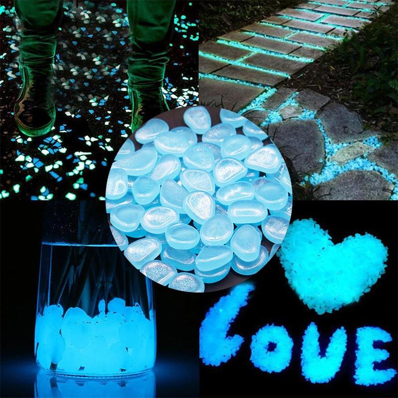 

100pcs/300PCS Glow Pebbles Luminous Stones Glow Home Fish Tank Garden Decoration Luminous Glowing In The Dark Accessory for Gift