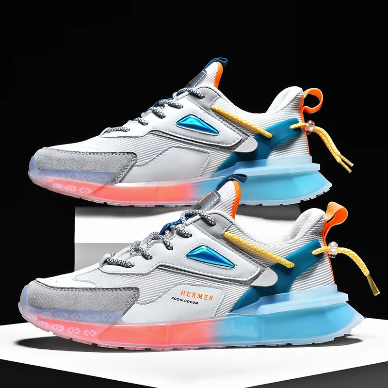 

Men Sport Shoes Leather TPU Running Shoes Men Sport Shoes Outdoor Sneaker Non Slip Leather Sneakers Mesh Breathable Running 2021