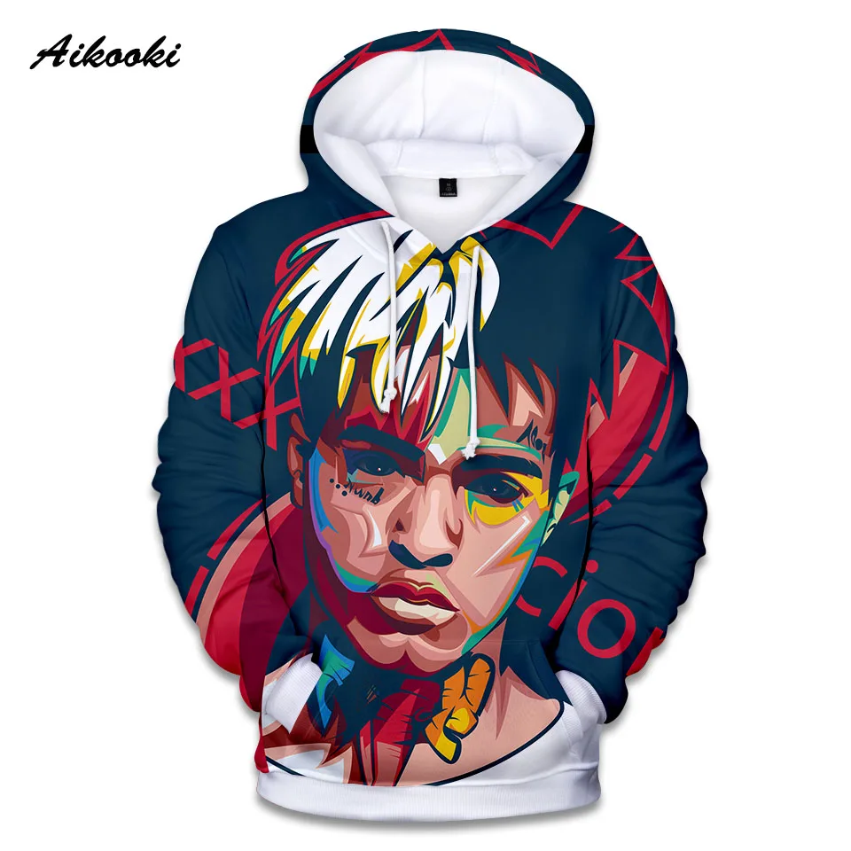 Толстовка Xxxtentacion 3D для мужчин и женщин Свитшот в стиле хип-хоп пуловер раппер с