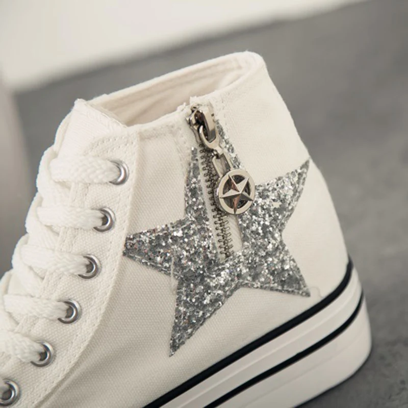 Вулканизированная женская обувь холщовая на толстой подошве для отдыха