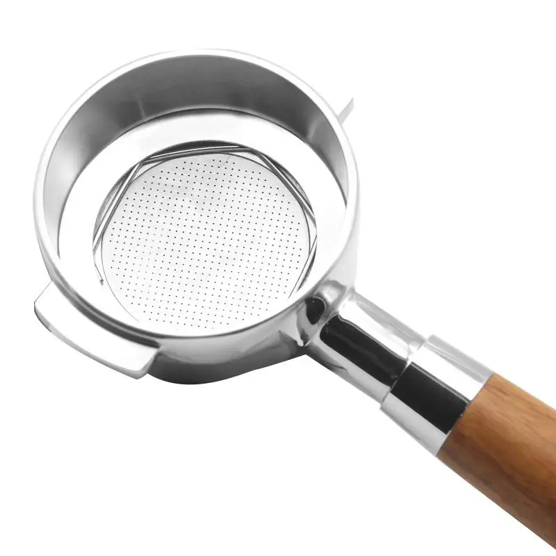 Portafiltro de t&eacute; sin fondo para Expobar/Rocket/E61, filtro de elaboraci&oacute;n de cerveza de una boquilla, accesorios de madera maciza, 58mm-1