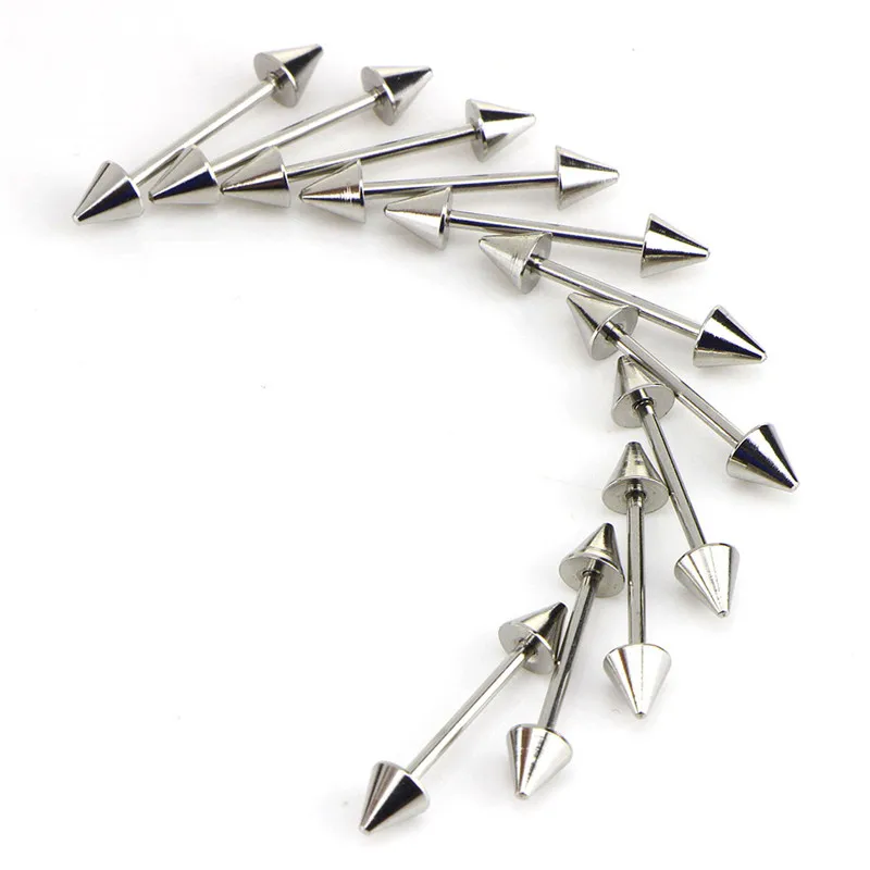 4pcs/2 Pair Spike Nipple Shield Tongue Ring Fashion Women Body Piercing Jewelry Gift Silver Tone Surgical Steel | Украшения и