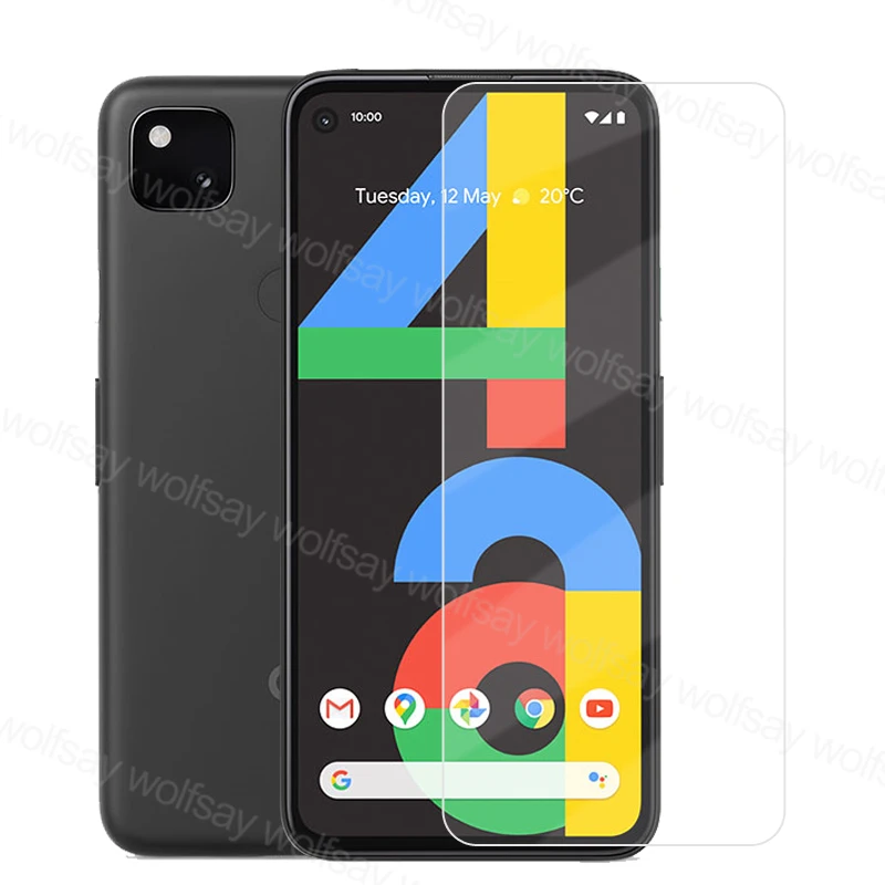 Protector de pantalla para Pixel 4A 5, pel&iacute;cula protectora de vidrio templado para Pixel 5, 4A, 5G, pegamento completo-1