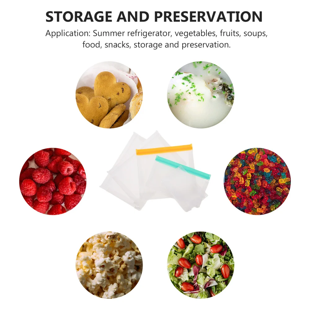 

5pcs Kitchen Frozen Food Self-sealing Storage Fresh-keeping Bags (Random Color)