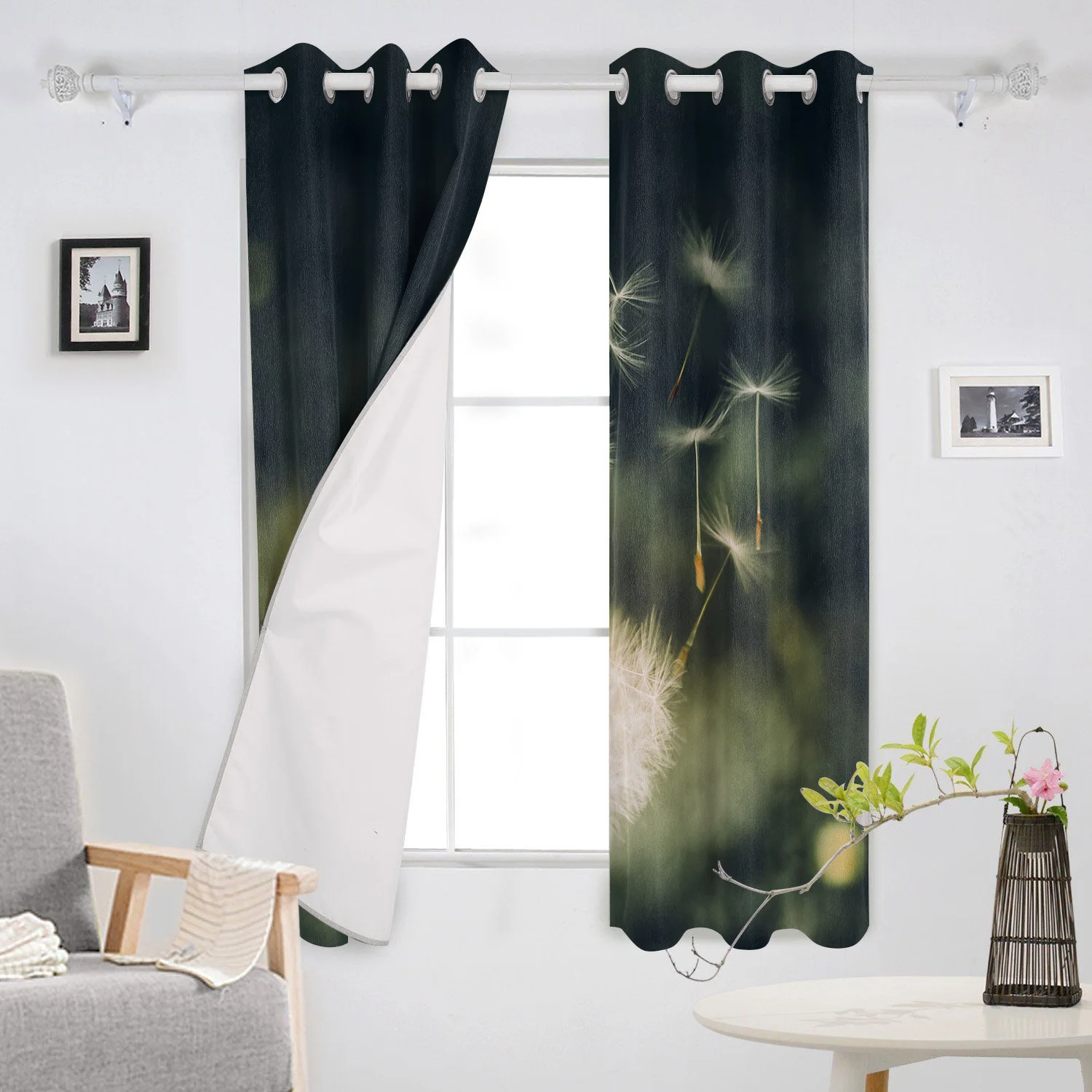 Маленькие свежие оконные шторы с одуванчиком для гостиной и кухни современные