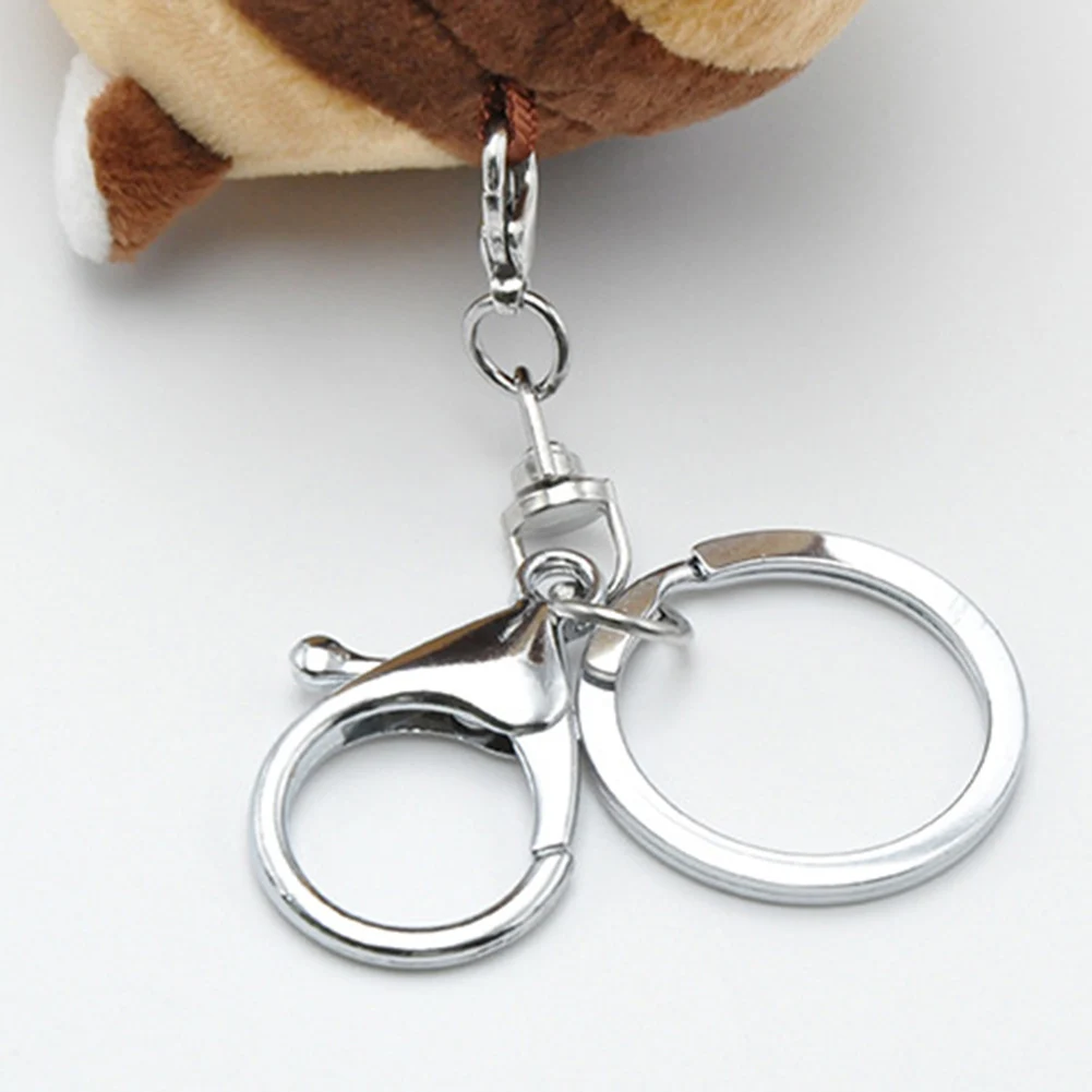 

Cute Long Tail Squirrel Hanging Plush Doll Keychain Ring Key Holder Bag Ornament