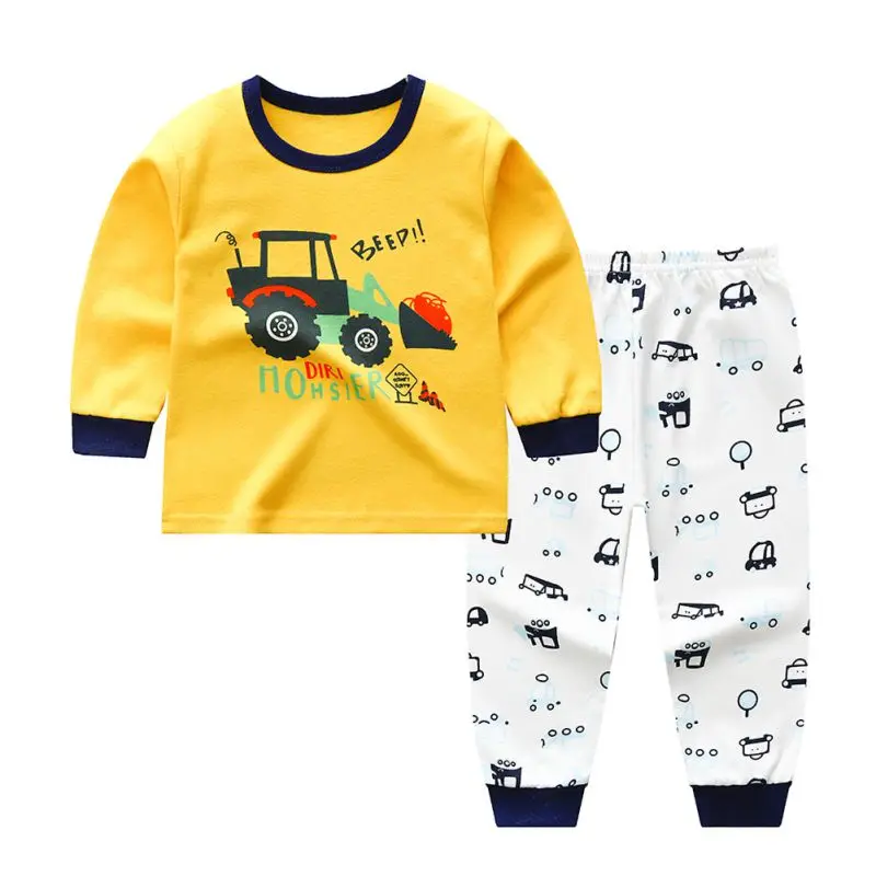 

Children Pajamas Baby Clothing Set Kids Dinosuar Cartoon Sleepwear Autumn Cotton Nightwear Boys Girls Animal Pyjamas Pijamas Set