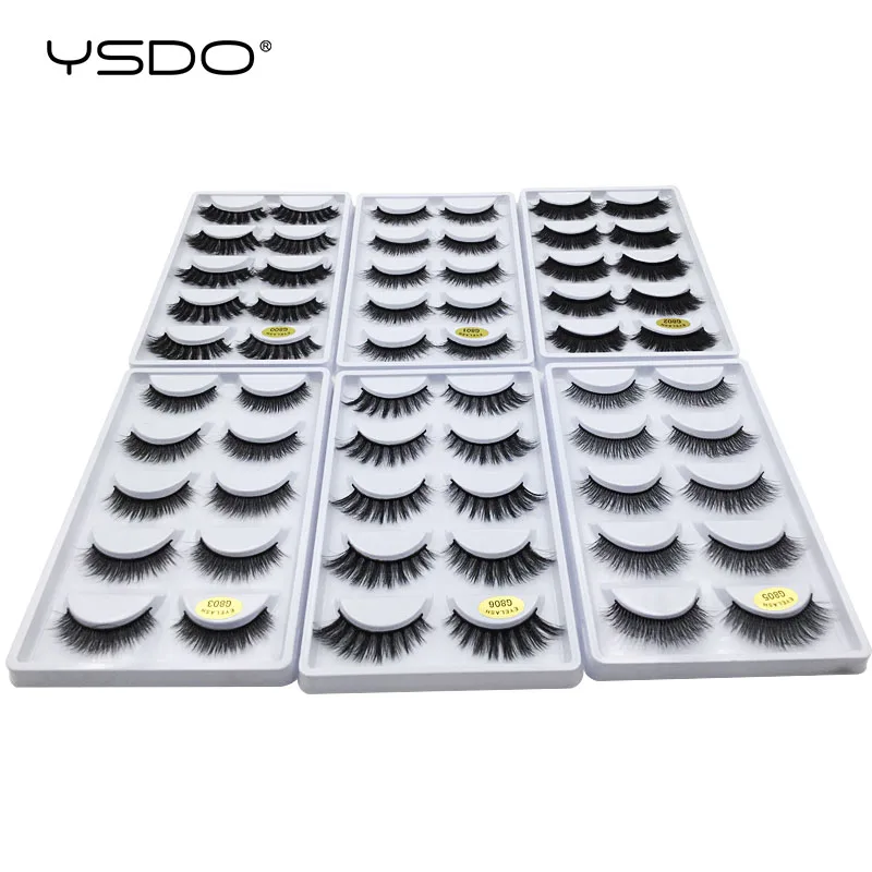 Ресницы YSDO 50 коробок норковые искусственные 3d ресницы 250 пар для наращивания