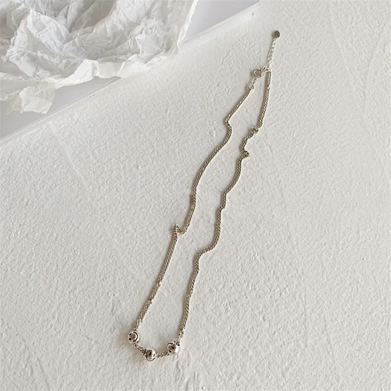 

Women Vintage Double Layered Heart Smile Face Pendant Necklace Girls 925 Silver Sweater Chokers Crown Retro Clavicle Necklace