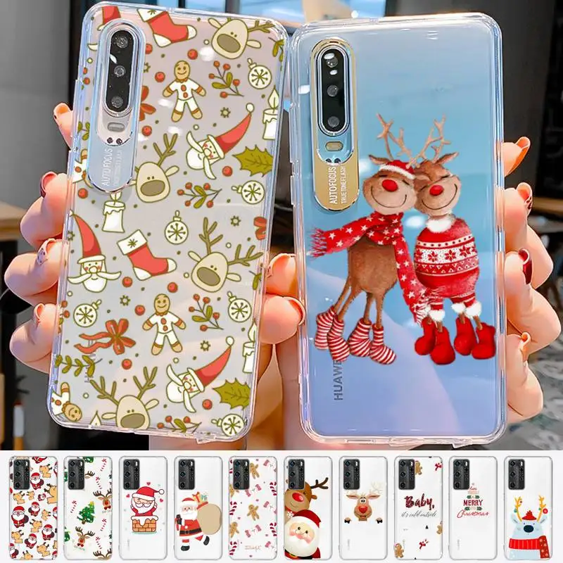

YNDFCNB Christmas New Year gifts elk snow Phone Case For Huawei P 20 30 40 pro lite Psmart2019 Honor 8 10 20 Y5 6 2019 Nova3E