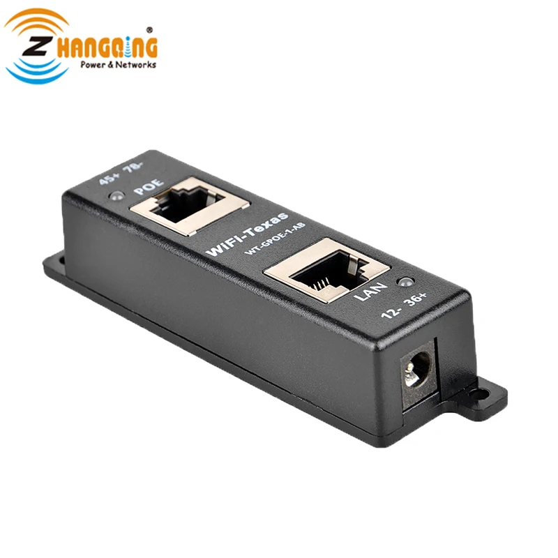 Passive Single Port Gigabit PoE injector Led indication  data and power Mode A & B Shared all 4 Paired