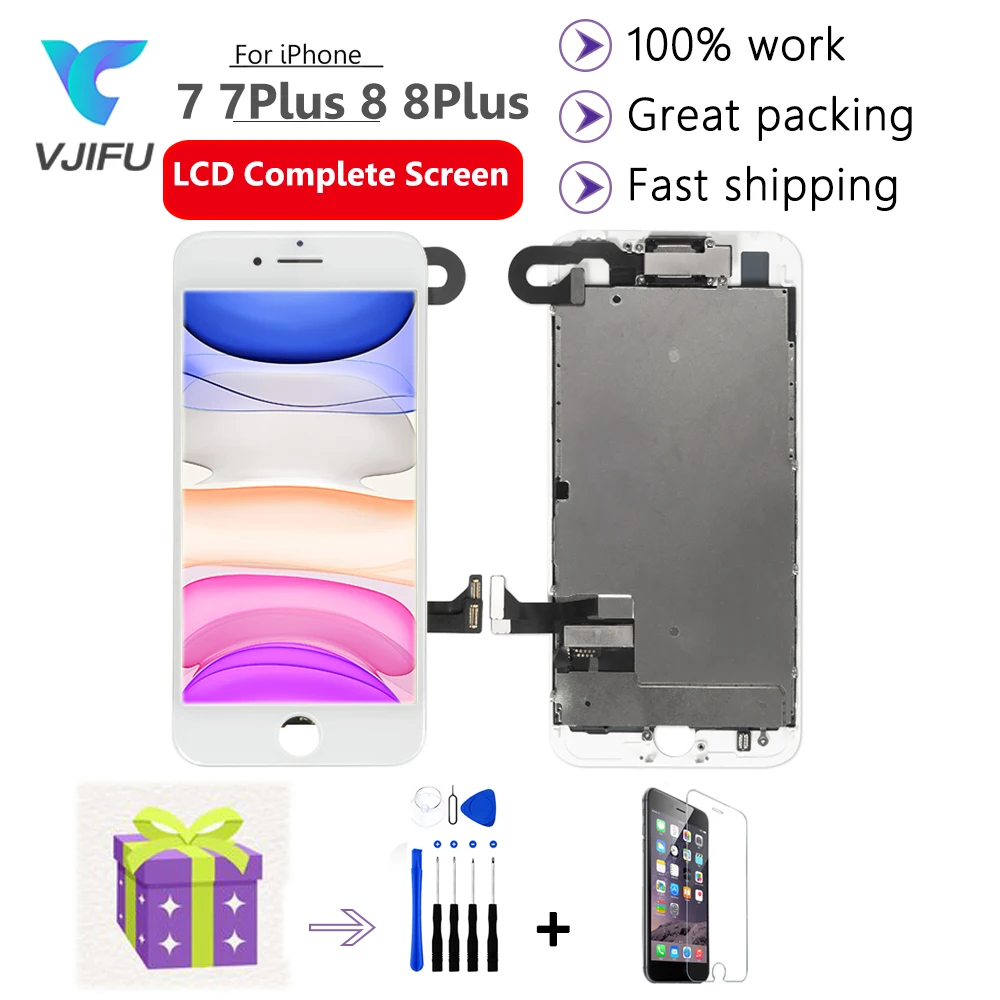 

LCD Complete Screen For iPhone 7 8 Plus LCD Display Full Assembly Digitizer Replacement with 3D Touch 100% Tested No Dead Pixel