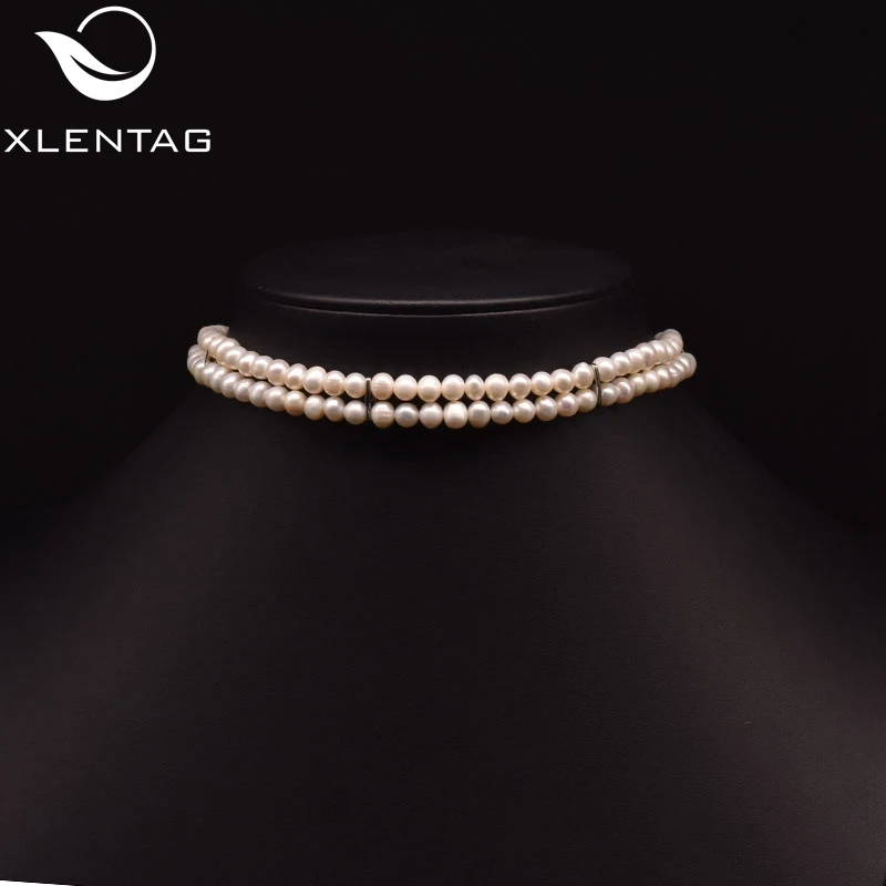 

Xlentag Natural Double Layer Freshwater Pearl Women Necklace Personalise Luxury Jewelry Designers Handmade Jewelry GN0258