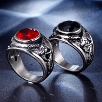 domineering 316l stainless steel gems stone snake rings vintage punk mens rings black onyx wedding rings retro jewelry
