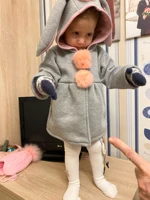 spring autumn baby kid girls jackets cute rabbit ear cotton outerwear children hooded coats 1 2 3 4 year old toddler clothes