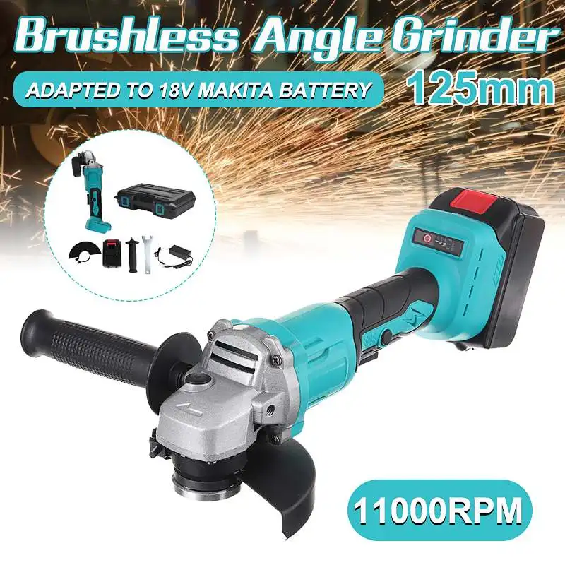 

125mm Cordless Angle Grinder 288V Lithium-Ion Grinding Machine Cutting Electric Angle Grinder Grinding Brushless Power Tool