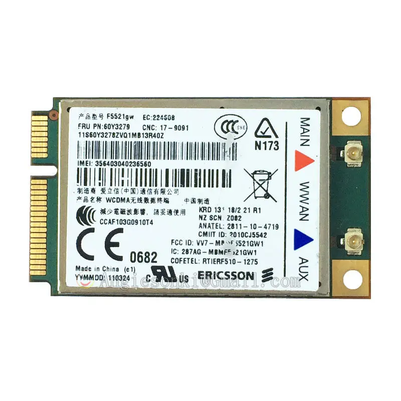 Разблокированный F5521GW 60Y3279 04W3767 21mbps к оператору сотовой связи HSPA + 3G WWAN карты для