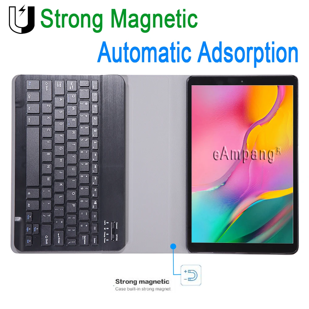 Чехол с клавиатурой для Samsung Tab A 8 0 2019 кожаный чехол T290 T295 английский русский