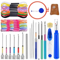 lmdz embroidery beginner kit with 20 pcs embroidery floss 10 pcs embroidery punch needle needle threader and embroidery hoop
