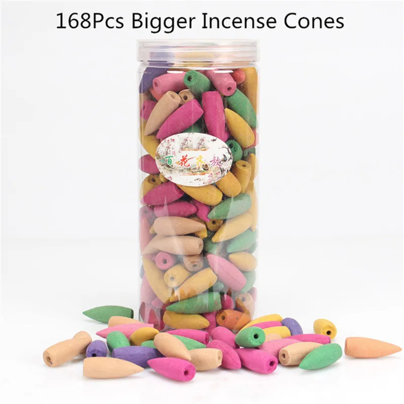 168Pcs Mixed Cones С 10 конусами Бесплатный подарок водопад курильница керамический держатель для благовоний, вариант для смешанных конусов для благовоний(размер горелки L и Размер M - Цвет: 168Pcs Mixed Cones