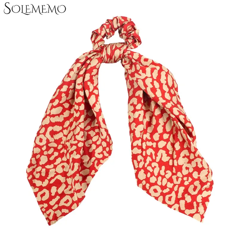Fashion Leopard Bow Hair Ties Ropes Women Girls Jewelry Spot Pattern Scarf Ribbon Style Accessories F1500 | Украшения и