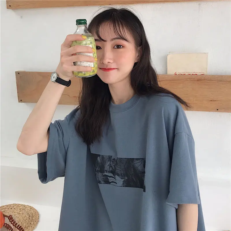 

Harajuku Oversized Short Sleeve T-shirt Tops Women Summer Korean INS Casual Loose t shirt Schoolgirl Street Style Clothes