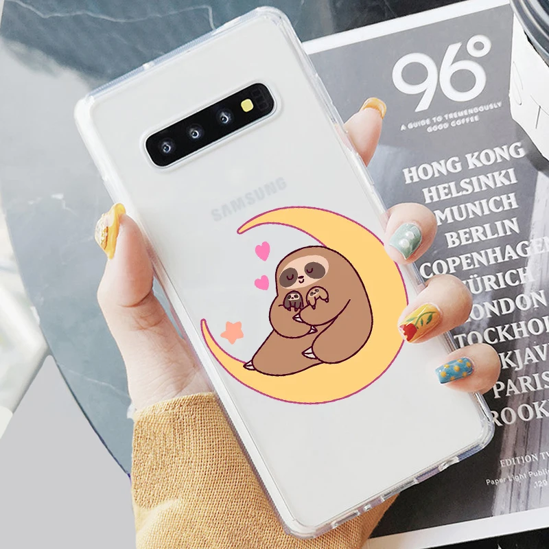 Чехол для телефона с милыми животными, мягкий силиконовый прозрачный чехол из ТПУ с принтом для samsung S6 S7 Edeg S8 S9 Plus S10+ S10E Lite A50 A30 A10