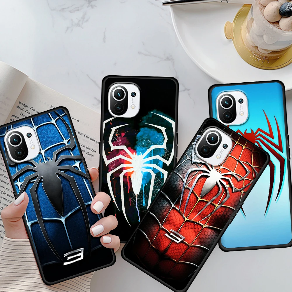 

Marvel SpiderMan Avengers Cool For Xiaomi Mi 11T 10T 11 10 Ultra Lite Note10 9 9T SE 8 Pro A3 5G Silicone Black Phone Case