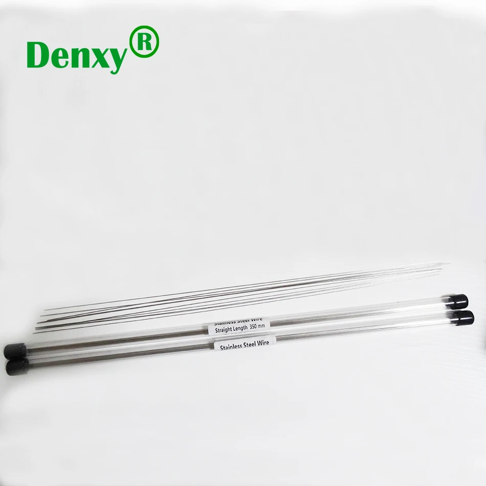 Denxy Dental 40pcs Stainless Steel Wire Straight Orthodontic Archwire Dental Ligature Wire Orthodontic Bracket