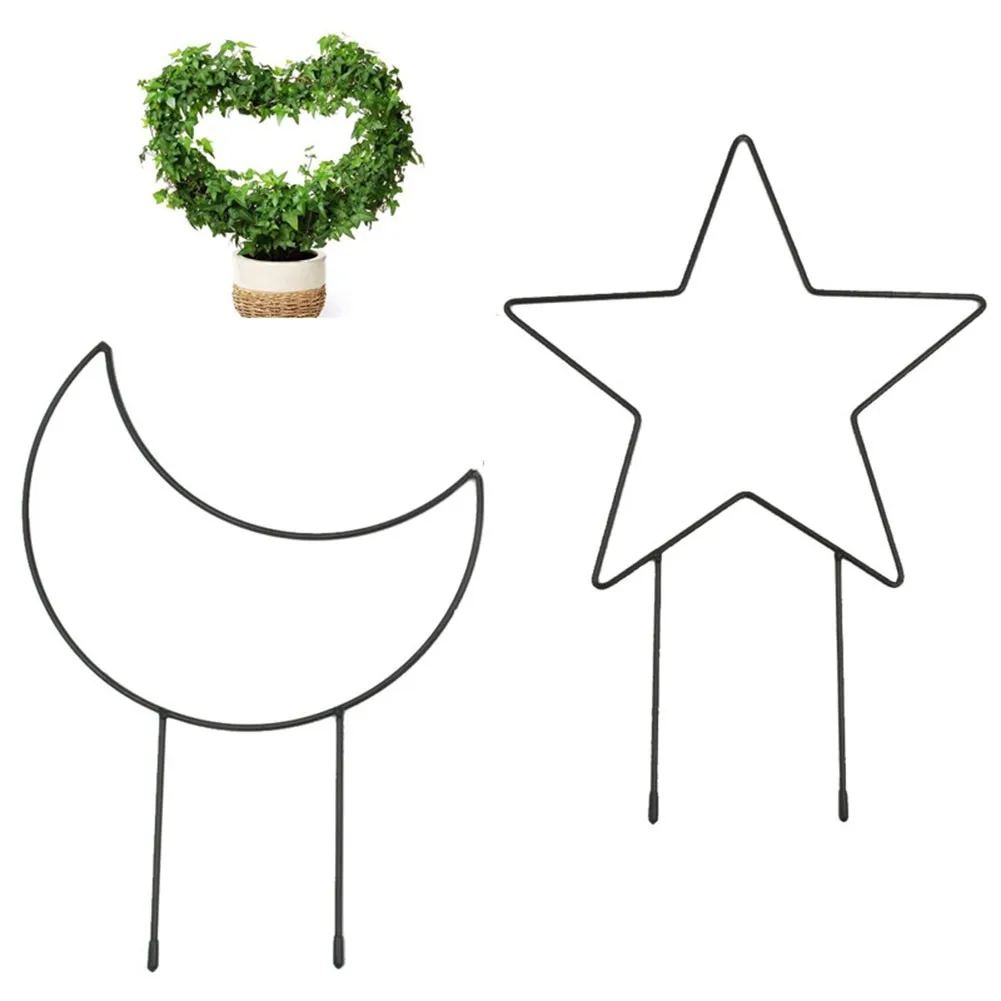 

Plant Frame Flower Stand Stake And Moon-shaped Iron Climbing Bracket Garden Plant Support Climbing Frame Fixing Rod