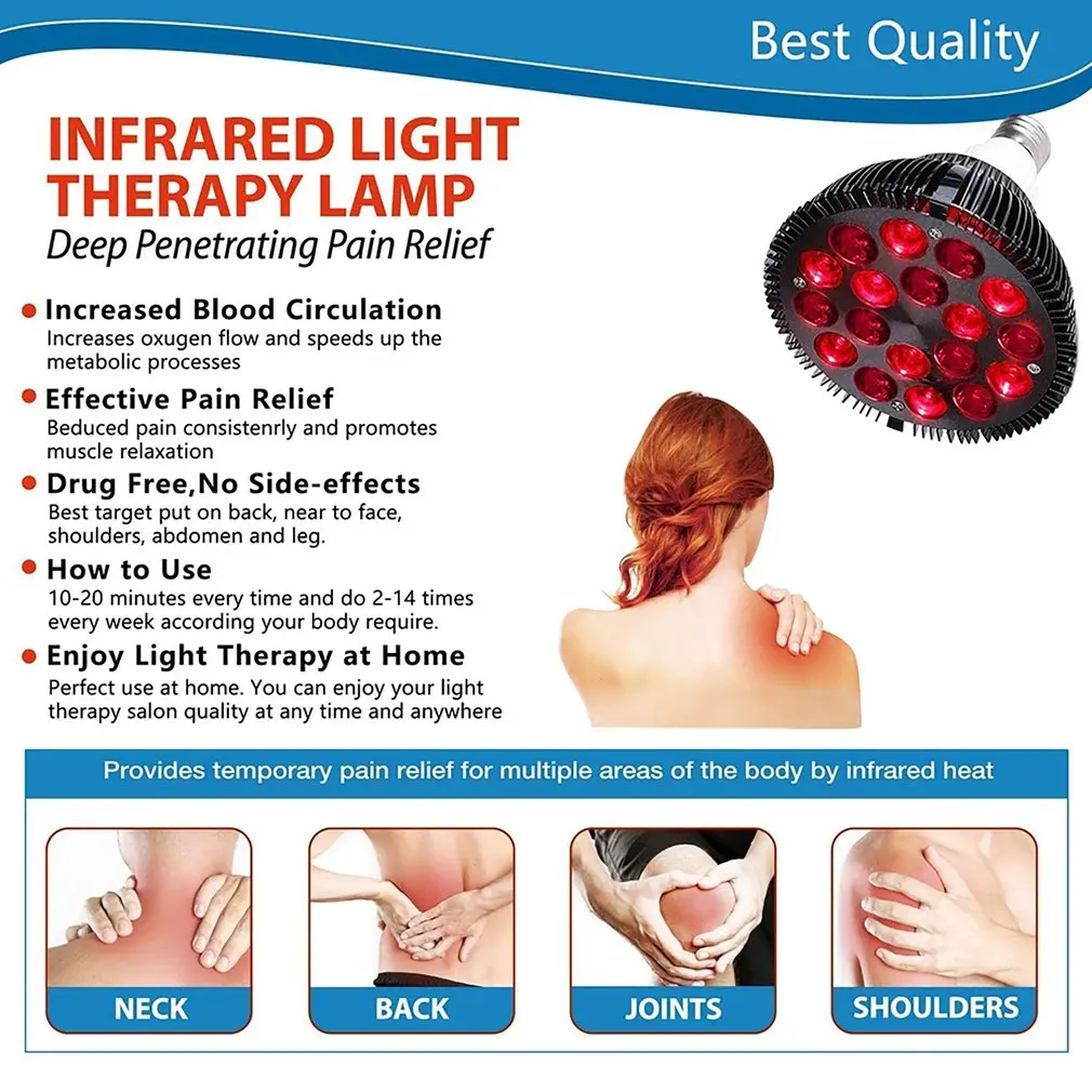 

Beauty Lamp Infrared Baking Lamp With Lamp Holder Increase Blood Circulation Effective Pain Relief Infrared Baking Lamp